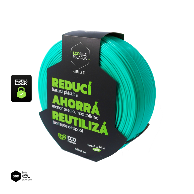 Filamento Hellbot ECOFILA RECARGA PLA 1,75mm 1kg LOCK