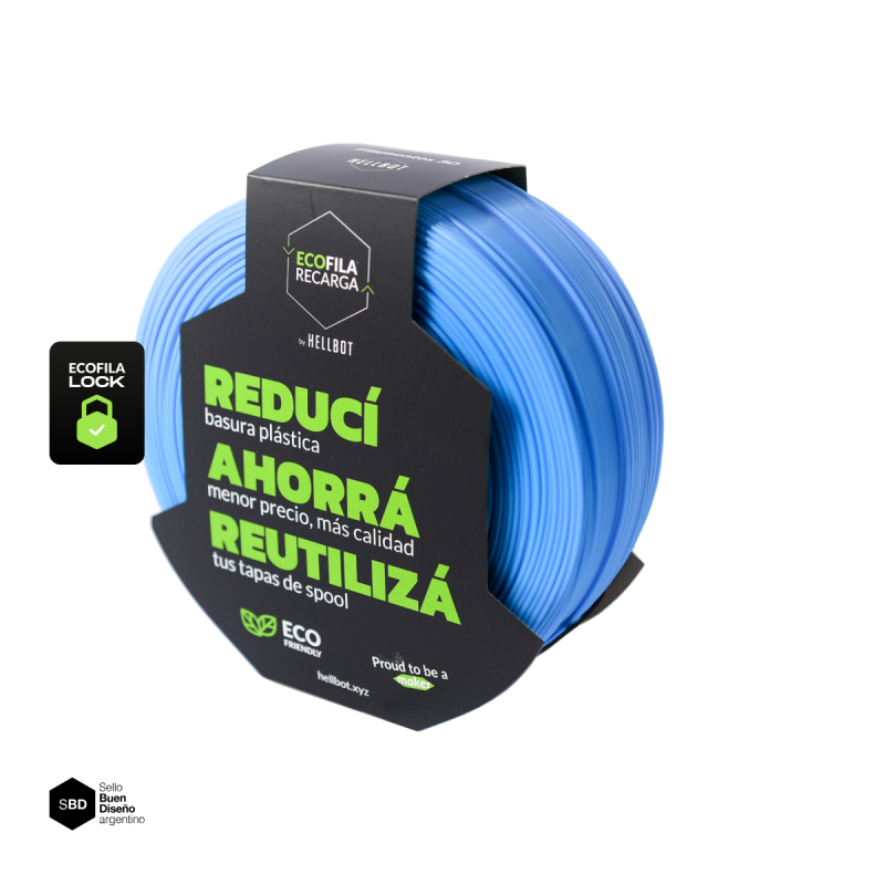 Filamento Hellbot ECOFILA RECARGA PLA 1,75mm 1kg LOCK
