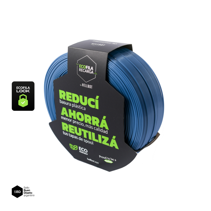 Filamento Hellbot ECOFILA RECARGA PLA 1,75mm 1kg LOCK