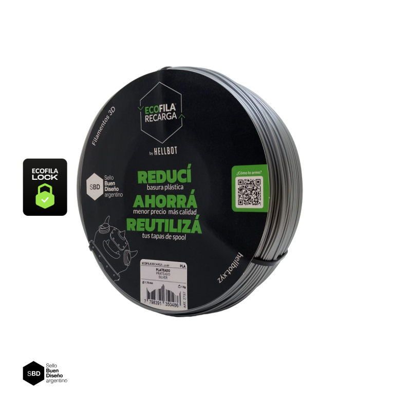 Filamento Hellbot ECOFILA RECARGA PLA 1,75mm 1kg LOCK