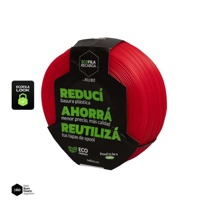 Filamento Hellbot ECOFILA RECARGA PLA 1,75mm 1kg LOCK