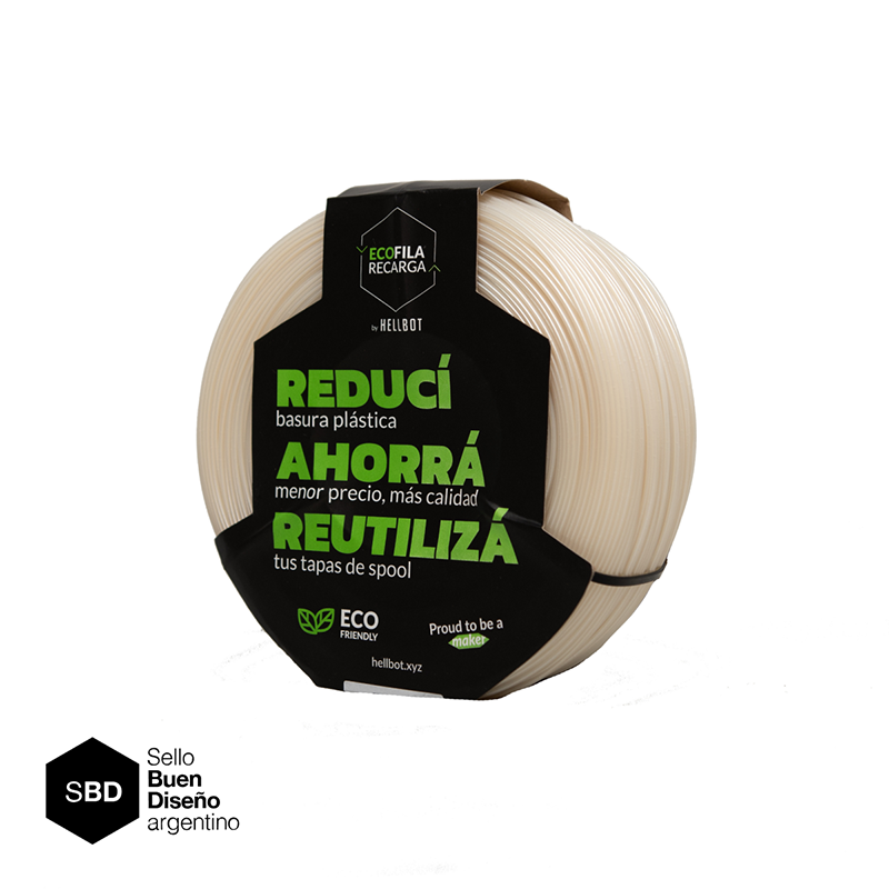 Filamento 3D Hellbot PLA ECOFILA RECARGA Crystal Colors Traslúcidos 1